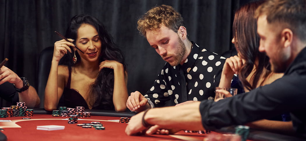 A player at a poker tournament.