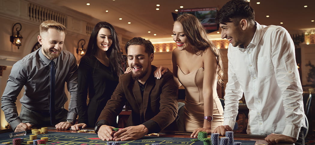 A guy playing roulette.