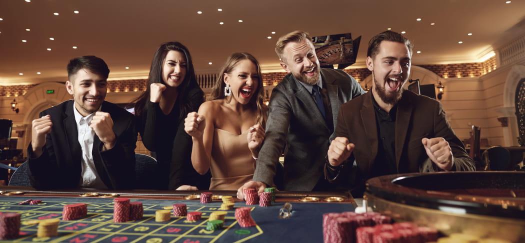 People enjoy their time at a casino.