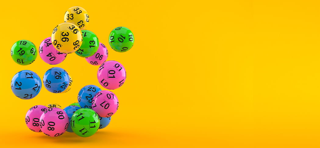 Bingo Balls on a Yellow Background